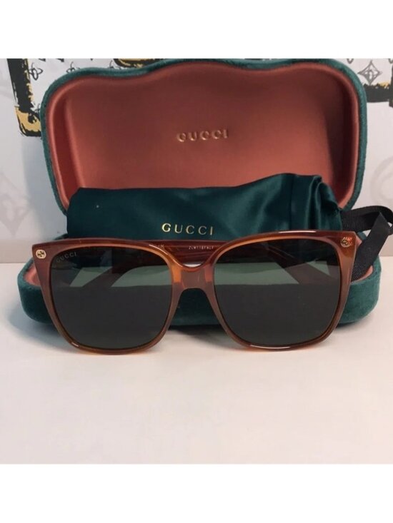 New ✨ Authentic Gucci GG0022S 002 Havana Oversized Sunglasses ✨ main image 7